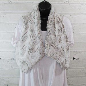 Rare Editions Big Girls Cropped Faux Fur Open Vest